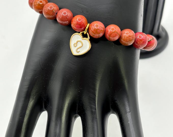 Zodiac Leo Gemstone Bracelet | Leo Cinnabar Bracelet  | Stretch Bracelet