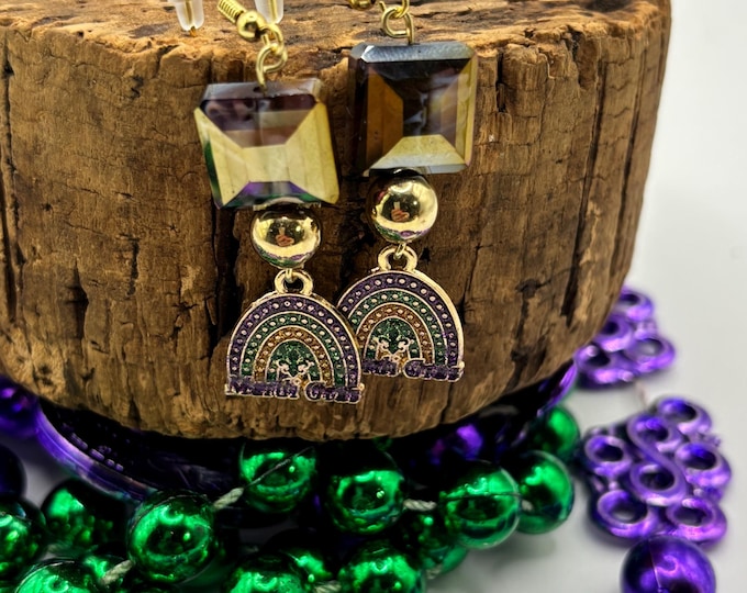 Mardi Gras | New Orleans | Mardi Gras earrings |  Austrian Crystals