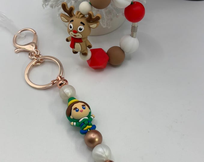 Christmas Elf Stanley Cup Bracelet:  Cup Handle Bracelet | Straw Charm | Holiday | Elf | Reindeer | Elves