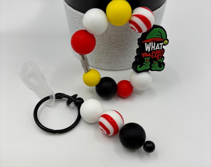 Christmas Elf Stanley Cup Bracelet:  Cup Handle Bracelet | Straw Charm | Holiday | What the Elf |