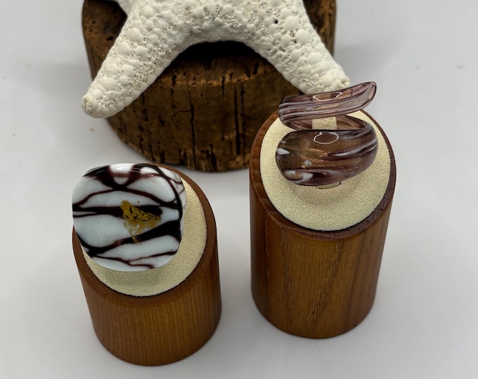 Size 9 Lampwork Glass Rings | Large Chunky Glass Rings | Murano Inspired Glass Rings | Statement Rings