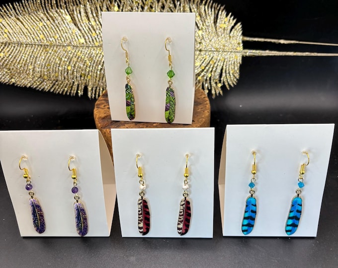 Feather Earrings Several Options | Bohemian Earrings | Enamel Feather Earrings | Boho Style