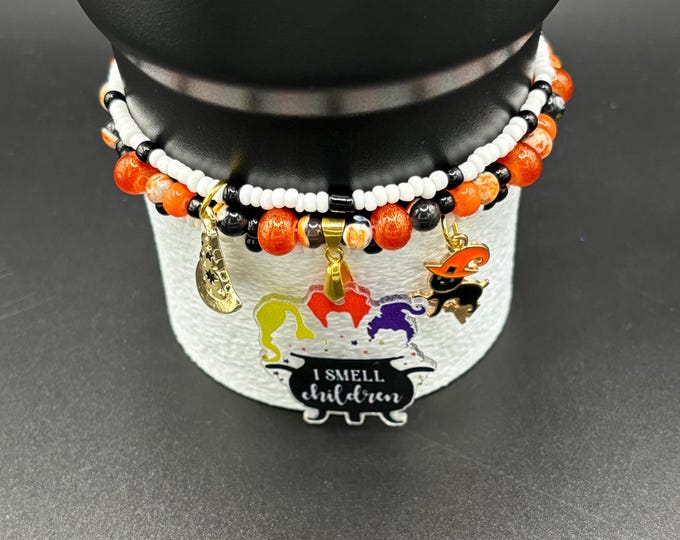 Hocus Pocus Stanley Cup Bracelet | Tumbler Accessories  | Stanley Charm Bracelet | Tumbler Bracelets | Stretchy Cup Bracelet