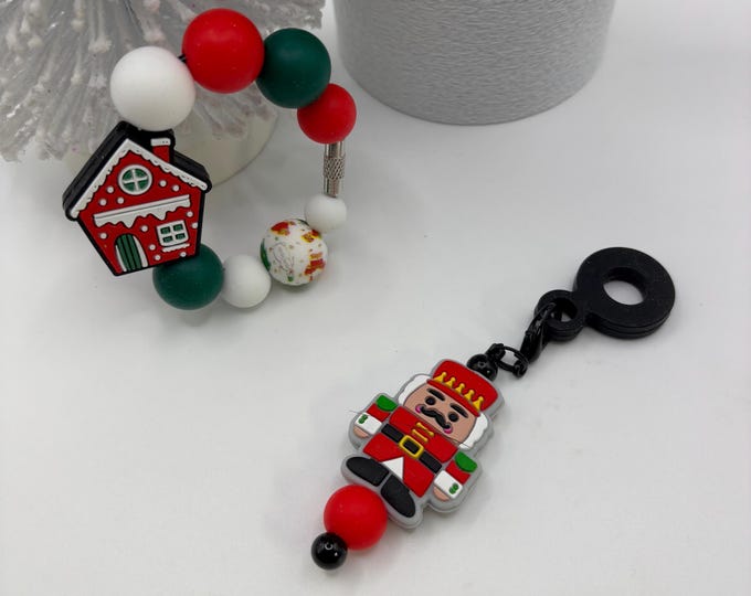 Christmas Nutcracker Stanley Cup Bracelet:  Cup Handle Bracelet | Straw Charm |  Holiday | Cottage