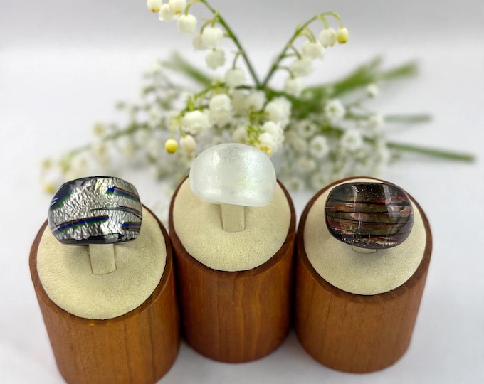 Size 5 1/4 Lampwork Glass Rings | Millefiori Glass Rings | Murano Inspired Glass Rings | Statement Rings