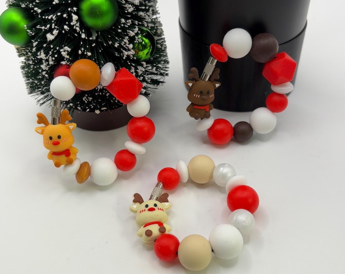 Christmas Reindeer Stanley Cup Bracelet:  Cup Handle Bracelet | Reindeer | Holiday