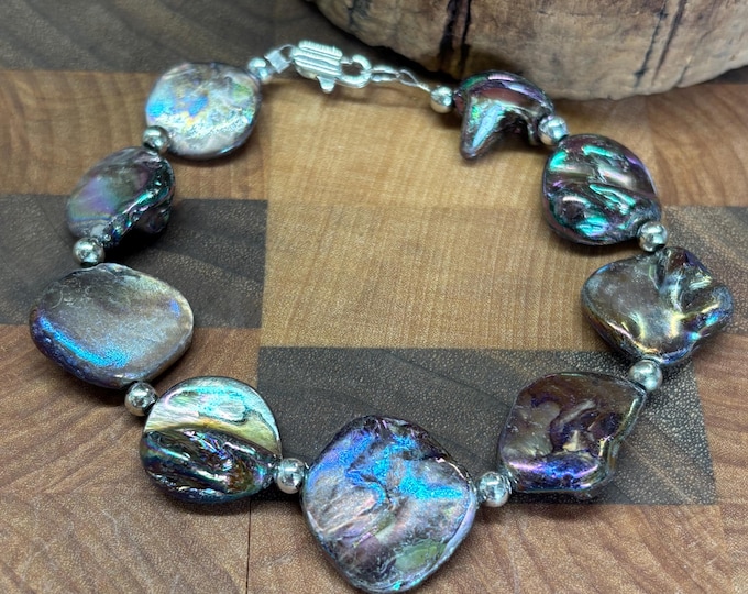 Lampwork MOP  | Lampwork Glass Bracelet  | Coastal Vibe