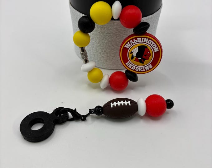 Football Tumbler Accessories |  Stanley or Other Tumbler Cup Handle Bracelets | Straw Charms | Football