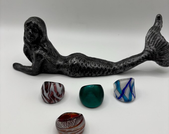 Size 6 1/4 |  Assorted Glass Rings | Millefiori Glass Rings | Murano Inspired Glass Rings