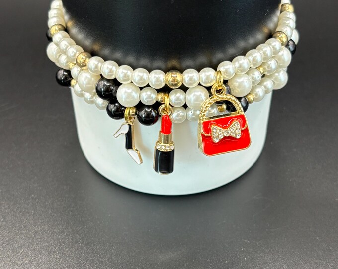 Girly Stanley Cup Bracelet | Tumbler Bracelet | Tumbler Charm Bracelet |  | Stretchy Cup Bracelet | Girly Girl Charms