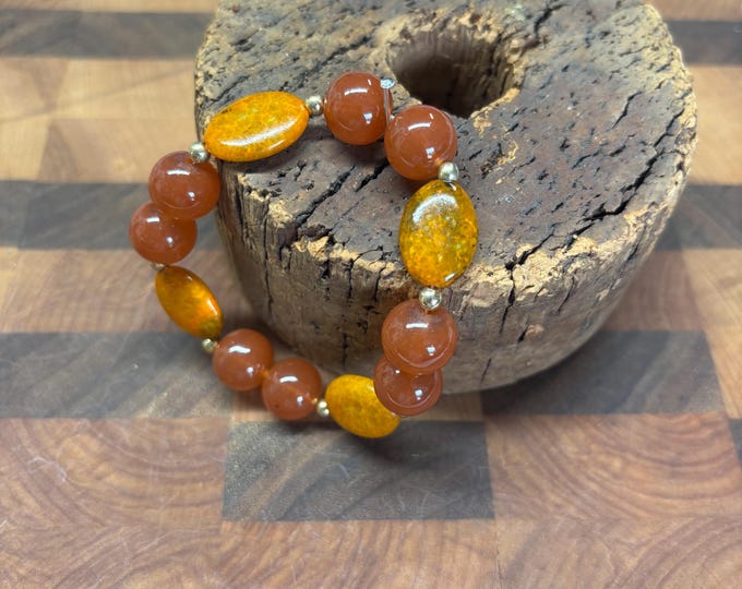 Carnelian and Jasper Bracelet | Jasper bracelet | Carnelian bracelet | Gemstone bracelet | Stretch Bracelet