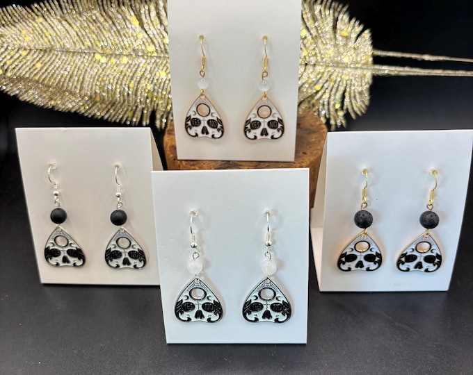 Tarot earrings | Halloween earrings | Planchette earrings | Ouija earrings | Gold or Silver planchette
