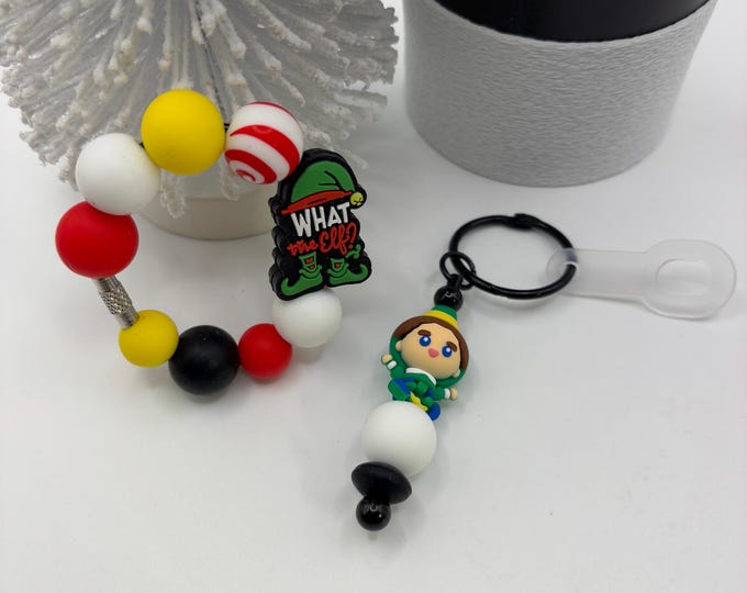 Christmas Elf Stanley Cup Bracelet:  Cup Handle Bracelet | Straw Charm | Holiday | What the Elf |