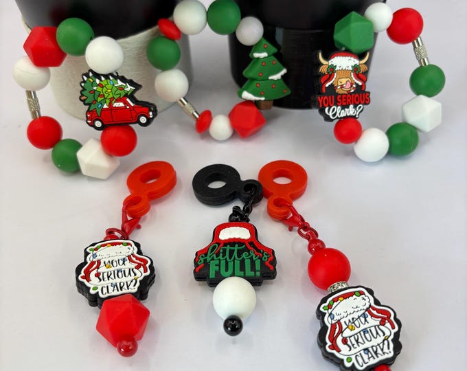 Christmas Vacation Stanley Cup Bracelet:  Cup Handle Bracelet | Straw Charm | Purse Bracelet | Shtters Full