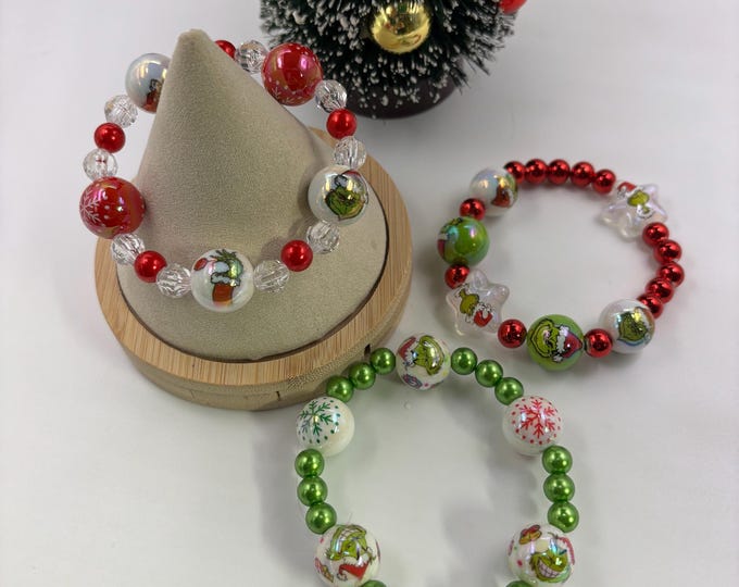 Christmas Grinch Bracelet  |  Christmas Bracelet | Holiday Bracelet | Grinch