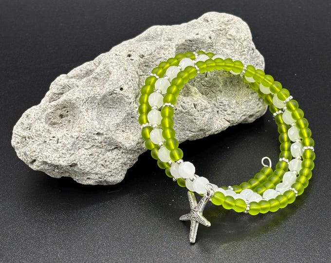 Seaglass Bracelet | Turquoise Blue Seaglass  | Peridot Seaglass | Gold Seaglass |  Pearls | Seaglass Bracelet