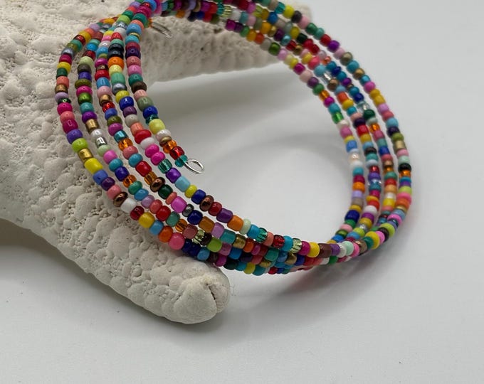 Seed Bead Bracelet | Memory Wire Bracelet | Multi-Strand Bracelet | Minimalist
