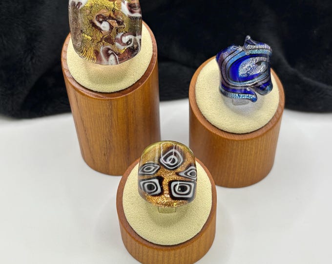 Millefiori Design Glass Ring | Size 4 | Statement Ring | Millefiori | Thick Style