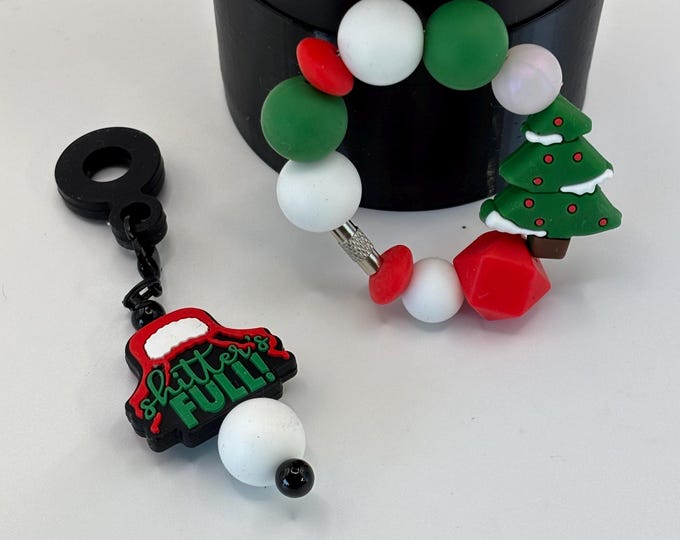 Christmas Vacation Stanley Cup Bracelet:  Cup Handle Bracelet | Straw Charm | Purse Bracelet | Shtters Full