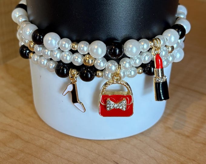 Girly Stanley Cup Bracelet | Tumbler Bracelet | Tumbler Charm Bracelet |  | Stretchy Cup Bracelet | Girly Girl Charms