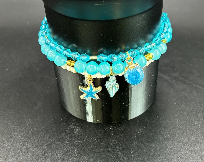 Coastal Set Stanley Cup Bracelet | Tumbler Accessories | Stanley Charm Bracelet | Tumbler Bracelet | Stretchy Cup Bracelet