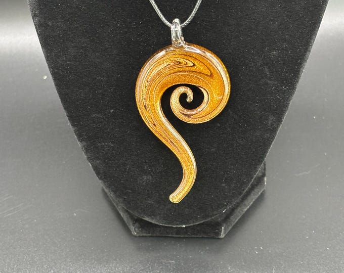 Spiral Lampwork Pendant Necklace | Glass Lampwork | Glass Pendant Necklace | Tail spiral | Necklace With Cord