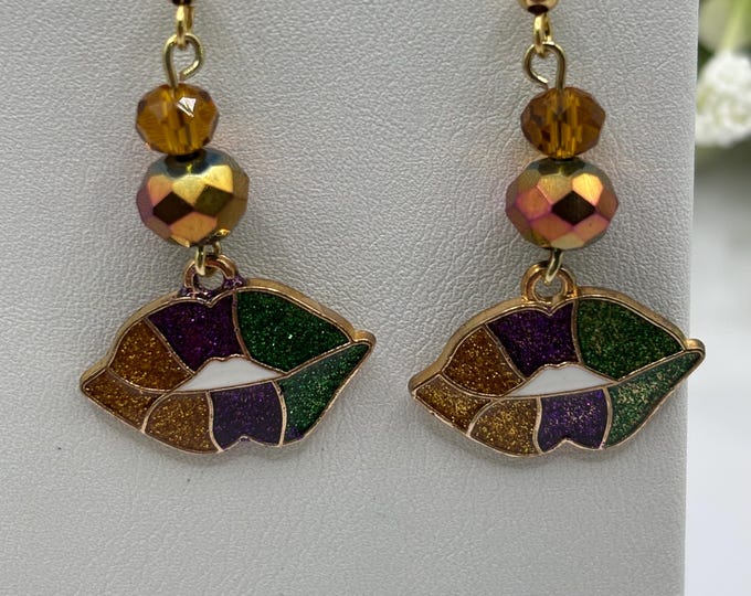 Mardi Gras | New Orleans | Fleur-de-Lis earrings |  Mardi Gras Earrings