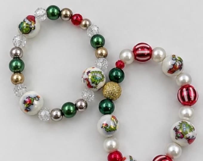 Christmas Grinch Bracelet  |  Christmas Bracelet | Holiday Bracelet | Grinch