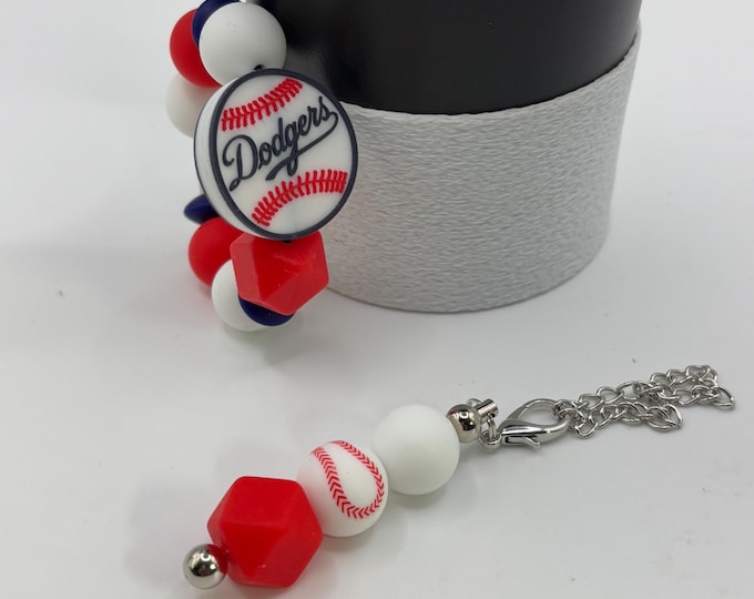 Baseball Champs Stanley Tumbler Set |  Straw Charm  | Handle Charm | Silicone Focal Beads | Baseball |