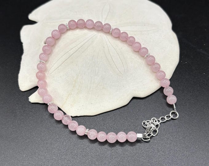 Pink Quartz Gemstone Anklet |  Ankle Bracelet | Gemstone Ankle Bracelet | Anklet