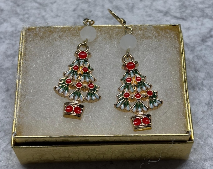 Christmas Earrings | Holiday Earrings | Christmas Earrings | Sterling Silver Ear Wires | Christmas Tree