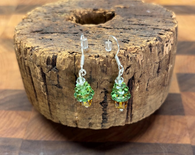 Swarovski Christmas Tree Earrings | Holiday Earrings |  Swarovski Crystals  | Christmas Earrings | Sterling Earrings