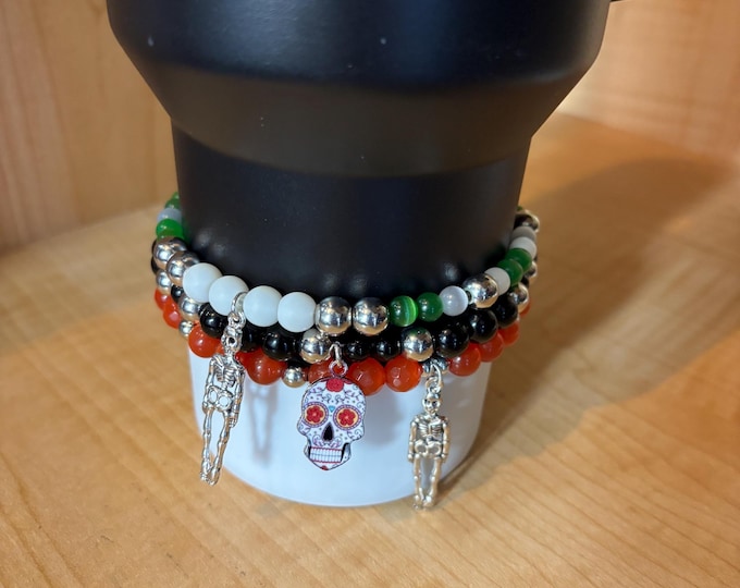 Halloween Stanley Cup Bracelet | Tumbler Accessories | Stanley Charm Bracelet | Tumbler Bracelet | Stretchy Cup Bracelet