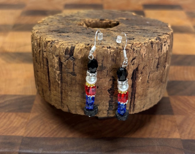 Nutcracker Earrings | Holiday Earrings |  Crystal and White Pearl Earrings | Christmas Earrings |