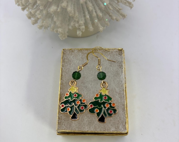 Christmas Earrings | Holiday Earrings | Christmas Earrings | Sterling Silver Ear Wires | Christmas Tree