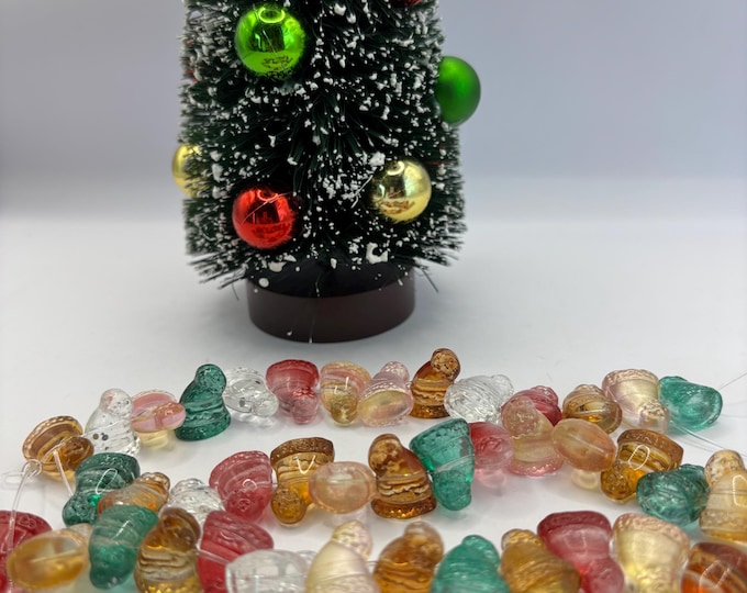 Lampwork Glass Bead Strand | Winter Hats | Lampwork Bead Strand 14 Beads | Christmas Beads