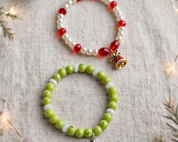 Christmas Charm Bracelets | Holiday bracelets  | Stretch Bracelets