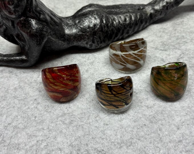 Size 5 1/2 Assorted Glass Rings | Millefiori Glass Rings | Murano Inspired Glass Rings