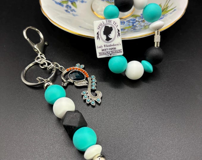 Girly Tumbler Cup Set :  Cup Handle Bracelet | Straw Charm | Purse Bracelet | The Ton Inspired |  The Tea | Regency Era