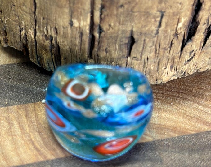 Blue Millefiori Design Glass Ring | Statement Ring | Millefiori |