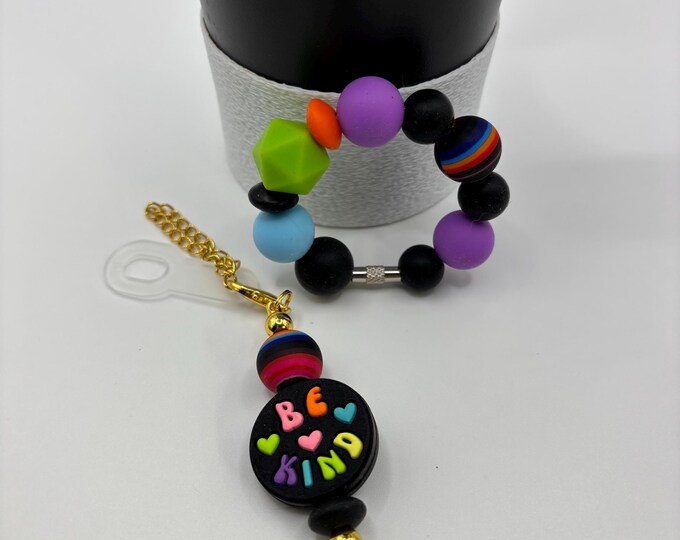 Be Kind Stanley Tumbler  Straw Charm  | Handle Charm | Silicone Focal Beads | Be Kind |