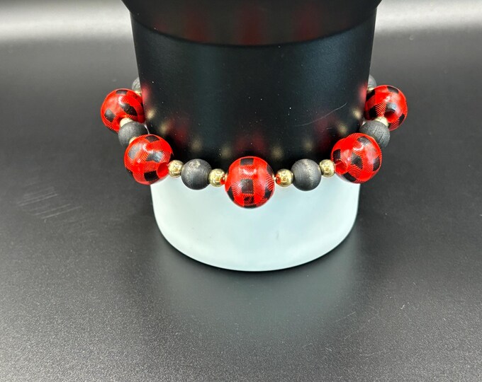 Buffalo Plaid Stanley Cup Bracelet | Tumbler Accessories | Stanley Bracelet | Tumbler Bracelet | Stretchy Cup Bracelet