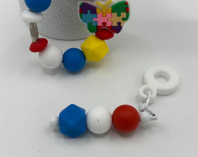 Autism Awareness Stanley Cup Bracelet:  Cup Handle Bracelet | Straw Charm | Purse Bracelet |