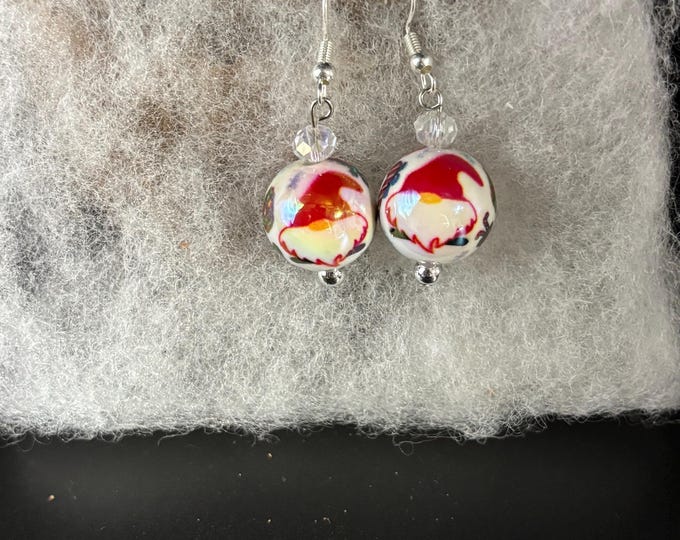 Gnome Earrings | Holiday Earrings |  Crystal  Accent | Christmas Earrings |