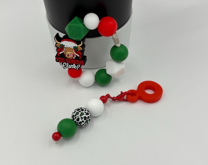 Christmas Vacation Stanley Cup Bracelet:  Cup Handle Bracelet | Straw Charm | Purse Bracelet | You Serious Clark?