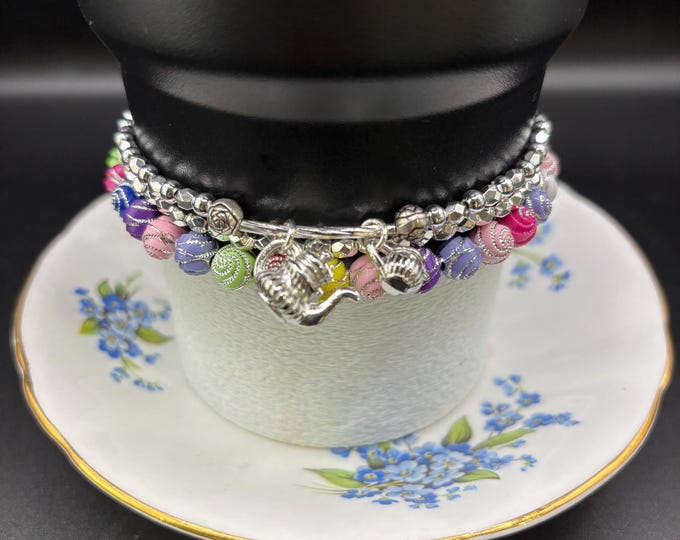 Girly Stanley Cup Bracelet | Tumbler Bracelet | Tumbler Charm Bracelet |  | Stretchy Cup Bracelet | The Ton Inspired | Recency Era