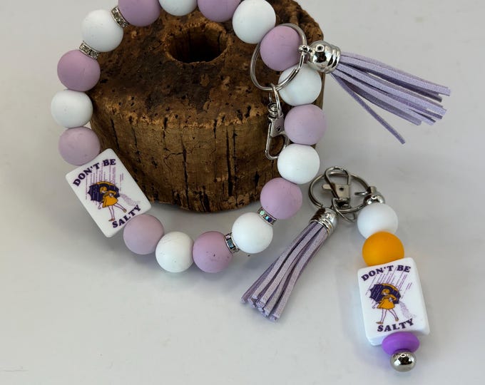 Don’t be Salty Beaded Wristlet Keychain  | Keychain with Silicone and  Focal | Keychain | Key Fob | Wristlet | Cruise