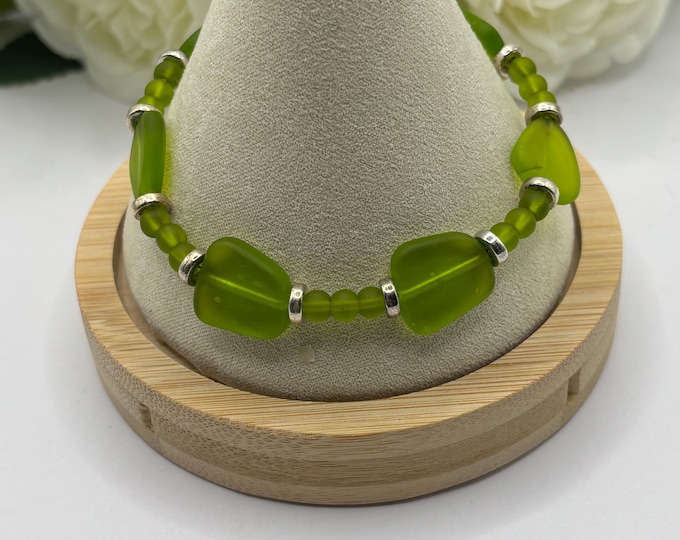 Green Seaglass Bracelet | Green Seaglass | Seaglass Bracelet
