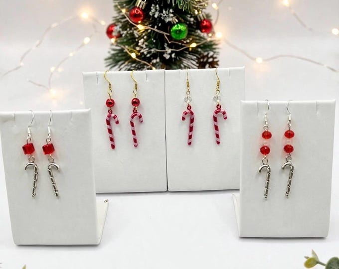Candy Cane Earrings | Holiday Earrings | Christmas Earrings |