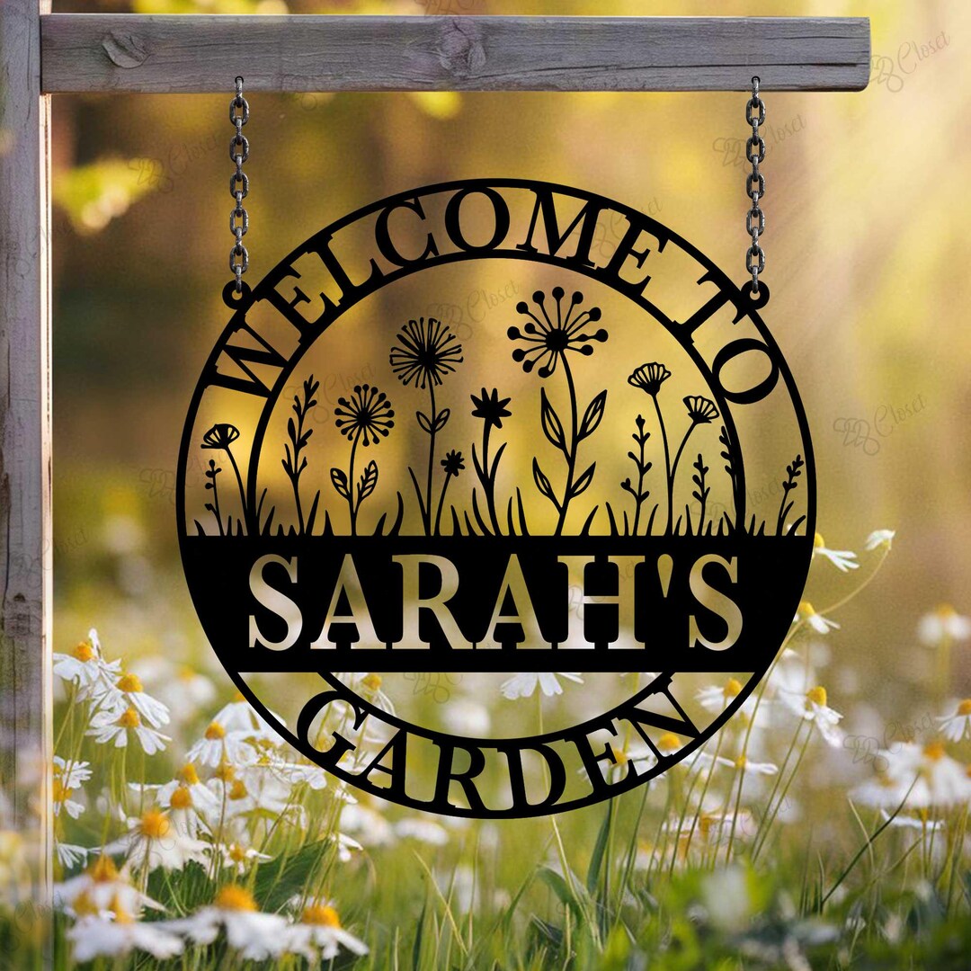 Personalized Garden Metal Sign: Custom Flower Metal Garden Decor - Etsy
